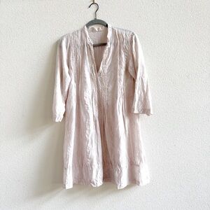 NWOT CP Shades Pale Pink Embroidered Floral Tunic Shirt SAMPLE Size Small
